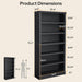 75.2" Tall Black Bookshelf, 6 Tier Large Bookcase W/Storage | Wooden Bookcase with Adjustable Shelves,6 Shelf Open Shelves, Floor Standing Display Storage Shelves for Living Room, Library