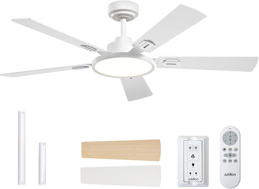 Ceiling Fans with Lights, 52 Inch White Ceiling Fan with Light and Remote Control, Reversible, 3CCT, Dimmable, Noiseless, Small Ceiling Fan for Bedroom, Farmhouse, Indoor/Outdoor Use