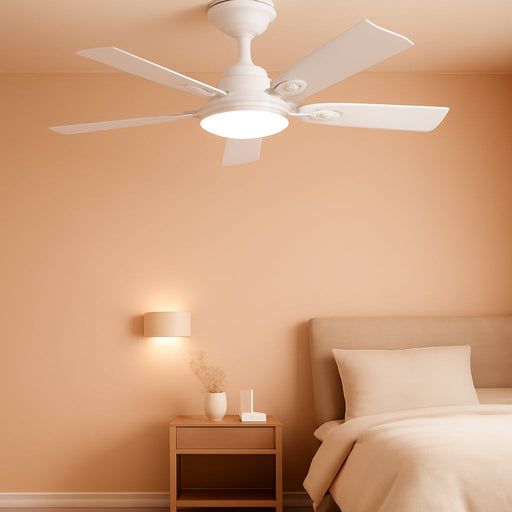 Ceiling Fans with Lights, 52 Inch White Ceiling Fan with Light and Remote Control, Reversible, 3CCT, Dimmable, Noiseless, Small Ceiling Fan for Bedroom, Farmhouse, Indoor/Outdoor Use