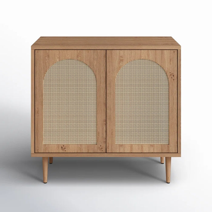 Emily 30.2'' 2 - Rattan Door Accent Cabinet with Solid Wood Legs