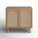 Emily 30.2'' 2 - Rattan Door Accent Cabinet with Solid Wood Legs