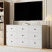 PureWhite Nine Drawer Dresser 59 Inches StorageBin