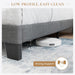 Full Platform Bed Frame with Upholstered Fabric Headboard, Mattress Foundation with Strong Wooden Slats Support, No Box Spring Needed, Grey