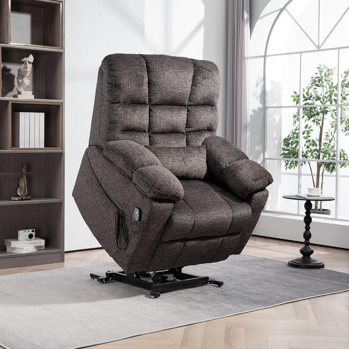 Oversized Power Lift Recliner Big Man 400Lbs, Extra Wide Recliner Chair with Lifts Vertically for Elderly, Features Cup Holder, Heat and Massage, Zero Gravity Lay Flat for Adults (Grey)