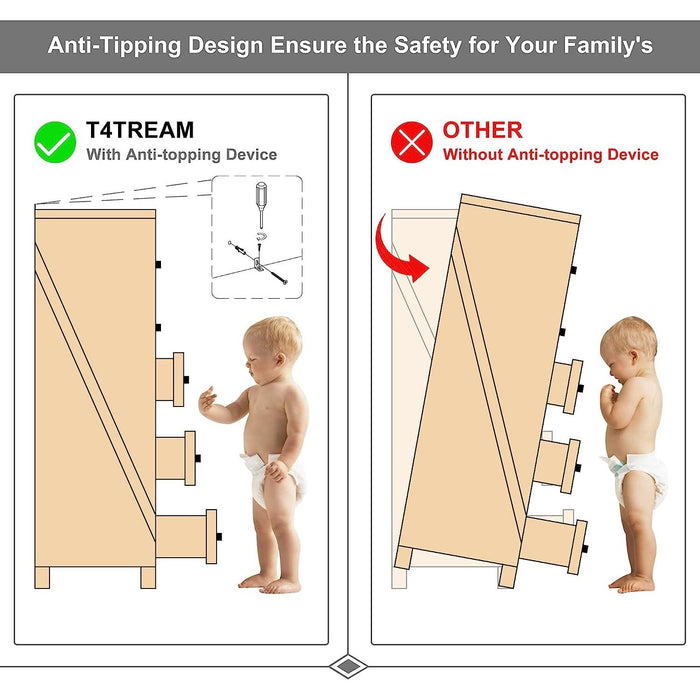 Rustic Oak Tall Dresser with 5 Drawers