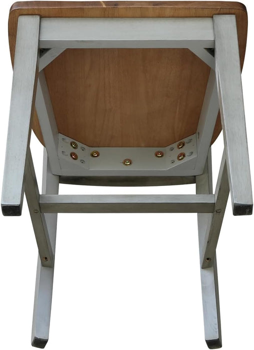 International Concepts San Remo Splatback Chair, Distressed Hickory/Stone