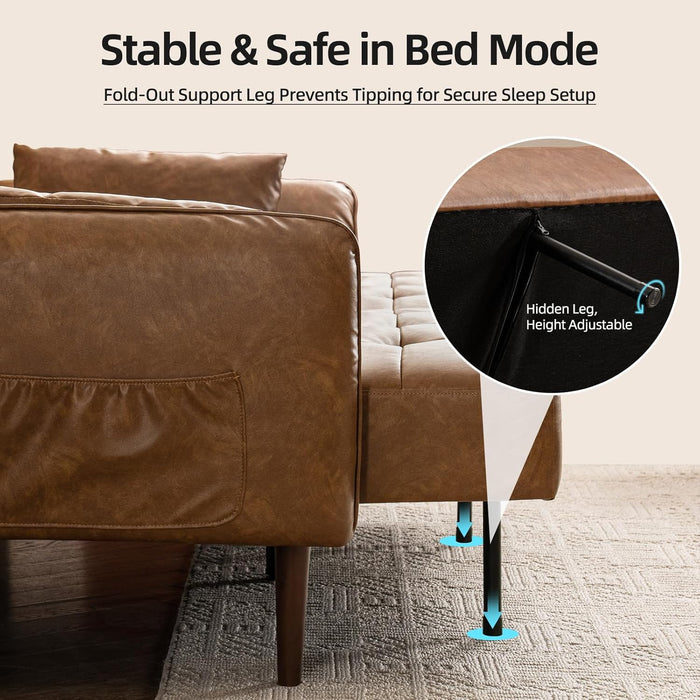 EightyFiveInch UltraConvertibleArmrests Futon Sofa Bed