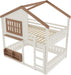 Beige SpaceSaving PlayhouseStyle Bunk Bed With Storage