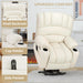 Off-White Power Recliner with Massage & Heat