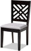 Caron Dining Chair and Dining Chair Gray Fabric Upholstered Espresso Brown Finished Wood Dining Chair