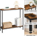 29.5" L Narrow Console Table, Sofa Table behind Couch with 2-Tier Storage Display Shelves, 8.7" D Small Entryway Table for Hallway, Foyer, Living Room, Bedroom, Rustic Brown and Black BF22XG01