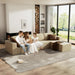 136Inch Modular LShaped Sectional Sofa BeigeBoucle