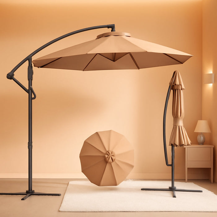 10FT Patio Umbrella, Cantilever Offset Hanging Market Umbrella
