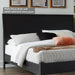 Signature Design by Ashley Danziar Modern King Panel Platform Bed with Angled Legs, Foundation or Box Spring Not Needed, Black