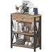 Rustic Bookshelf with Drawer, Industrial Wood and Metal Bookcase, Small Book Shelf and Low Book Case for Small Space (Rustic Oak)
