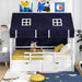 White Twin Montessori House Bed Frame With Drawers