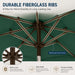 10Ft Patio Umbrella, 3-Tier Vented Outdoor Table Umbrella with 8 Sturdy Fiberglass Ribs, Windproof Market Umbrella with Push Button Tilt and Crank, UV Protection for Deck, Pool, Forest Green