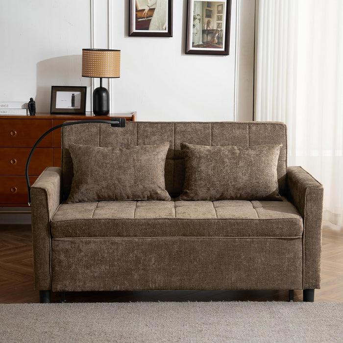 PremiumGradeUltra Chenille Sleeper Sofa With USB Ports