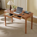 Solid Wood Computer Desk with Storage Drawers (Oak Color, 47.2Inch)
