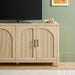 Sasha 4-Door Reeded Sideboard Buffet with Cord Management, 60 Inch, Coastal Oak