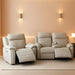Power Reclining Sofa Set with LED Reading Light/Storage Drawer, Power Loveseat Recliner Sofa, Reclining Loveseat with Bluetooth Speakers/Outlets/Breathing Leather (Grey, Sofa+Loveseat)