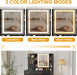 Makeup Vanity Desk, Vanity Desk with Lights in 3 Colors, Vanity Table with Charging Station, Visible Drawers, Black