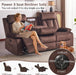 Power Reclining Sofa with Heat&Massage, Reclining Couch with Multi-Function Console/Usb Ports/Type C, Wall Hugger 3 Seater-Sofa Recliner, Reclining Sofa Couch for Living Room