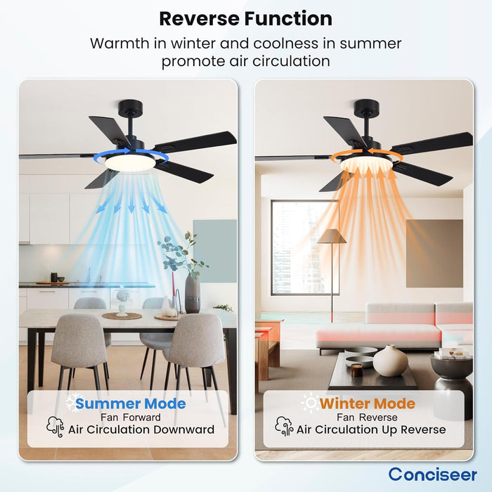 52 Inch Ceiling Fan With EnergyEfficient Illumination