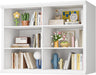 47.2" Wide Bookcase, 3-Tier, 37" Tall, White | Open Storage, Floor Standing, Indoor Furniture, for Home School Library Office Bedroom