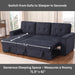 85Inch Dark Gray Reversible Sleeper Sectional Sofa