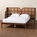 Cascadia Mid-Century Modern Walnut Brown Wood King Size Wingback Platform Bed