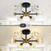 Black Six Light Crystal Industrial Sputnik Chandelier