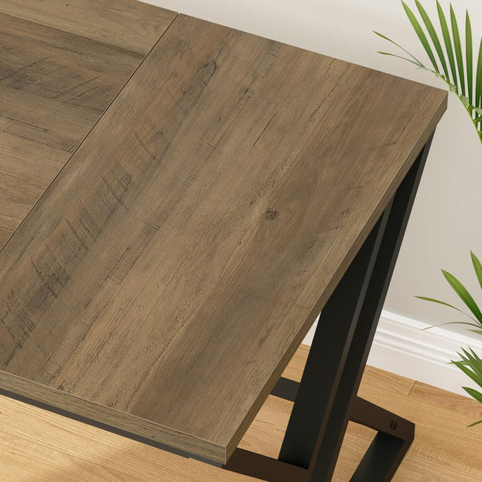 Rustic Large Computer Desk, Industrial Extra Long Home Office Desk, Wood Pc Writing Work Study Computer Table Desk, Farmhouse Workstation Gaming Executive Desk for 2 Person, Rustic Oak, 70 Inch