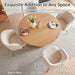 5-Piece Wooden round Dining Room Table and Chair Set, 47-Inch Kitchen Table with Barrel Chairs for 4, off White Upholstered Sherpa Dining Set, MDF Core with Oak Finish