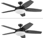 Ceiling Fans Carmel, 48 Inch Contemporary Indoor LED Ceiling Fan with Light, Remote Control, Dual Mounting Options, Dual Finish Blades, Reversible Motor - 51912-01 (Black)