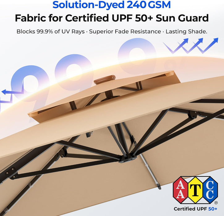Rectangular Patio Umbrella with Base Included