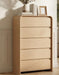 5-Drawer Dresser for Bedroom, 50.5" Tall Chest of Drawers, Natural