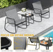 3 Piece Patio Furniture Set Outdoor Textilene Bistro Set Modern Porch Furniture Patio Chairs Set of 2 with Coffee Table for Backyard, Lawn, Garden, Balcony, Poolside - Grey