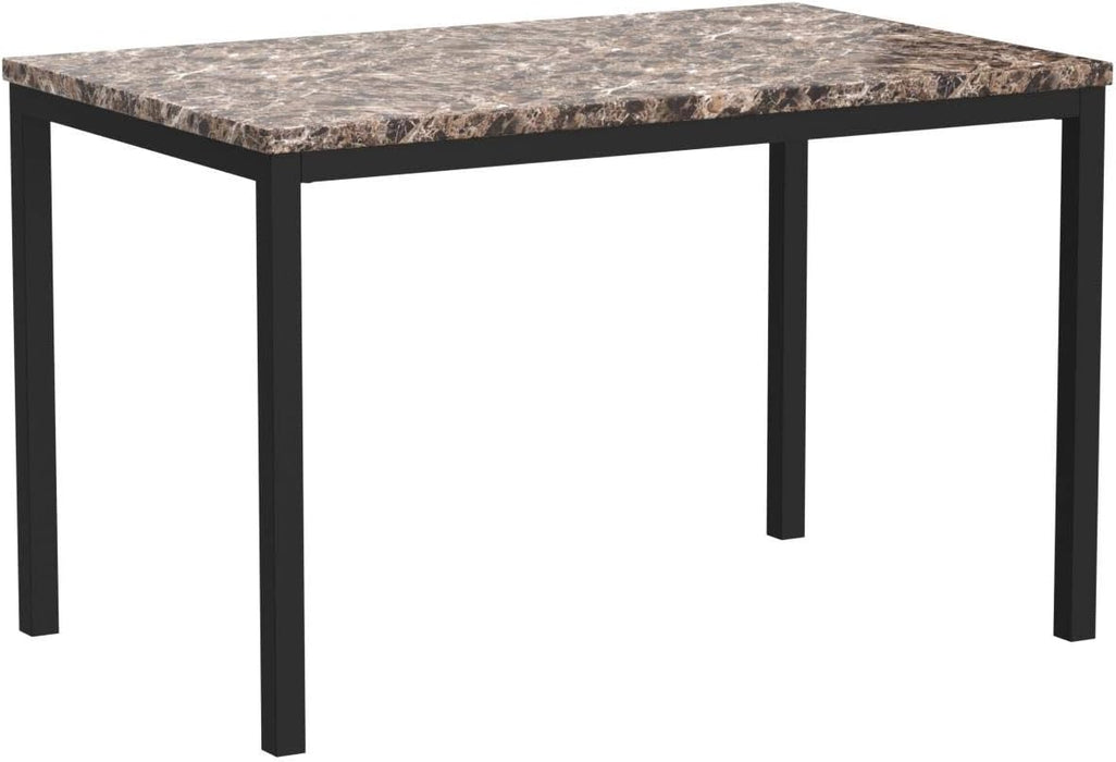Noyes Metal Dining Table with Laminated Faux Marble Top