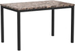 Noyes Metal Dining Table with Laminated Faux Marble Top