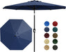 Patio Umbrella with Solar Lights, Outdoor Table Umbrella with 8 Durable Ribs, Tilt & Crank Mechanism, Waterproof & UV Protection for Garden, Backyard, Poolside