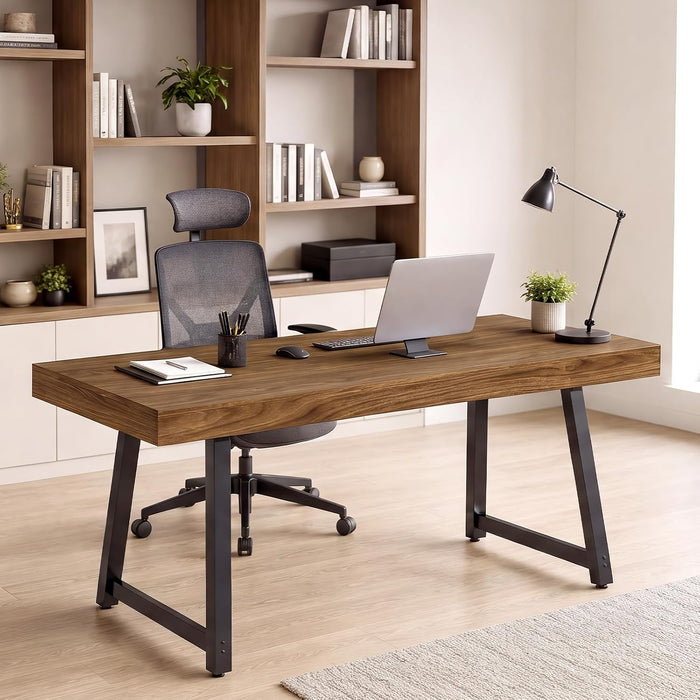 70.9" Industrial Dining Table for 6-8, Rectangle Kitchen Table