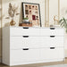 Dresser for Bedroom, 47.2" Modern Wood Chest with 6 Drawers, White