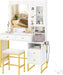 40Inch Makeup Vanity With Lighted Mirror WhiteFinish