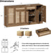 70.1"W Rattan Sideboard Buffet Cabinet, Large Storage Cabinets