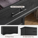 Black Farmhouse Dresser for Bedroom, Modern 6 Chest of Drawers, 44" Tall Chest of Drawers W/Brushed Metal Handle, Wood Closet Organizers and Storage Cabinet for Bedroom, Living Room, Hallway
