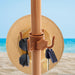 6.5Ft Patio Umbrella with Fringe, Beach Umbrella, Fringe Umbrella Outdoor Patio with Hanging Hook, Tilting Aluminum Pole, UV 50+, Fiberglass Ribs, Elegant Cream