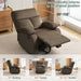 Swivel Rocker Recliner Adults, Rocking Small Recliner Chair for Small Spaces, Small Rocker Recliner Chair for Living Room, RV, Nursery, Bedroom, Light Brown