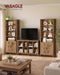 Farmhouse Bookshelf, 6-Tier Bookcase with Doors | Bookshelf for Living Room, Bedroom, Farmhouse Style, Warm Brown, LIRY Collection ULBC134K101S