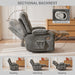 360°Swivel Rocker Recliner Chair with Cup Holders Grey, 1-Pack